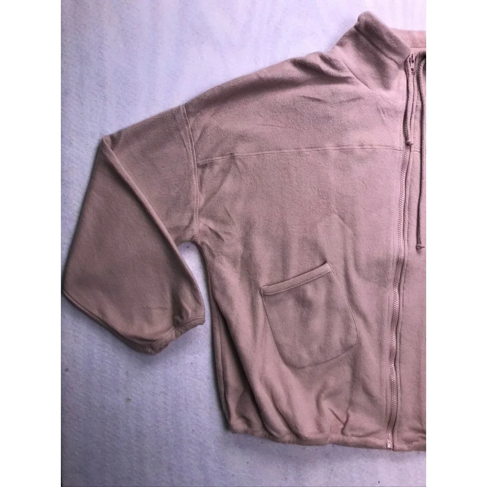 Perch by Blu Pepper Fleece Jacket Womens 2XL Beige Full Zip‎ Mock Neck NWOT